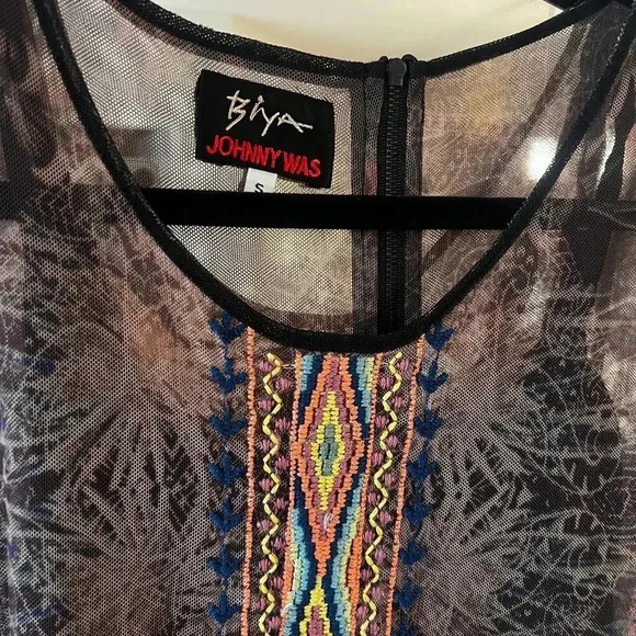 Johnny Was Biya Sheet Maxi Dress Size Small Color Black Brown - Picture 5 of 6